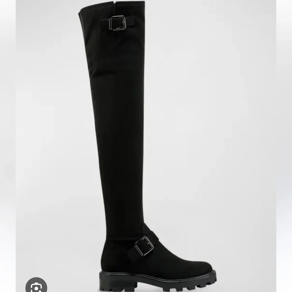🌸MARC FISHER🌸 Ganven Suede Over-The-Knee Moto Boots in Black  Size: 6M
